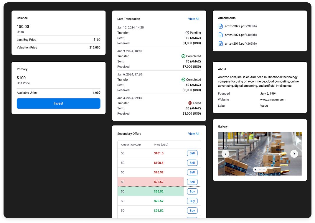 The Box component system — one flexible container scaling across data volumes and bank brands